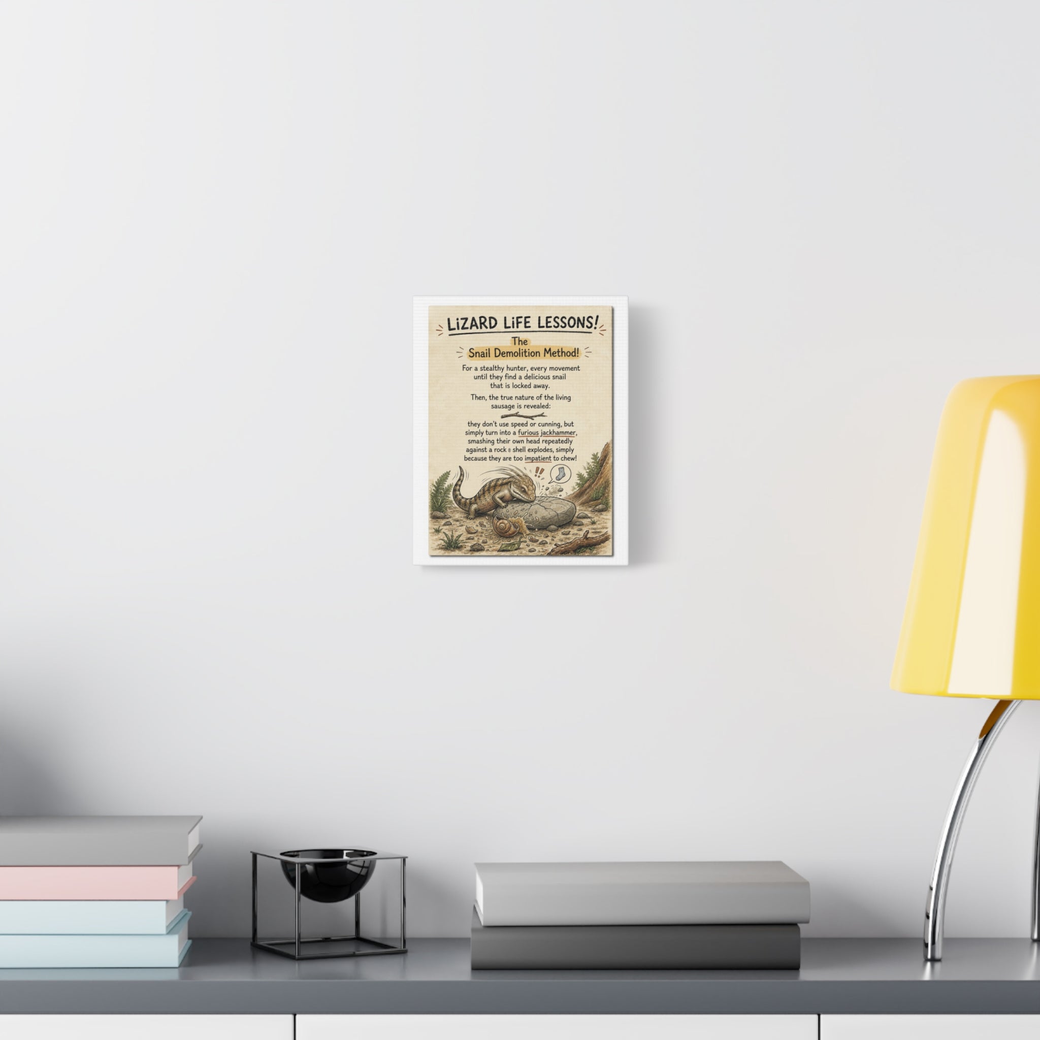 Lizard Life Lessons™ – The Snail Demolition Method on Canvas
