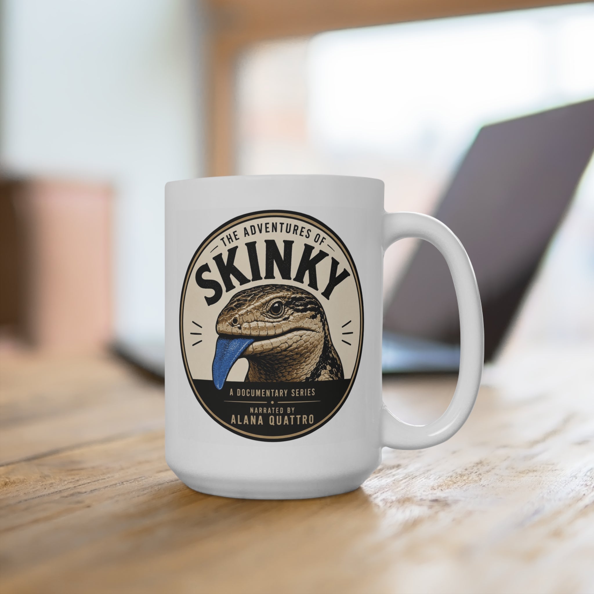 The Adventures of Skinky 15oz Mug | Quattro Out | Funny Reptile Mug